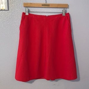Ann Taylor LOFT red lined pocket midi pencil skirt